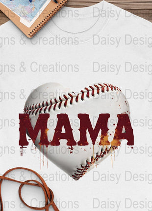 Baseball Mama T Shirts, Baseball Mom PNG, Sports Mom, Heart Baseball, Mama Design, Baseball Lovers, Digital Download For Apparel - Daisy Designs & Creations, LLC