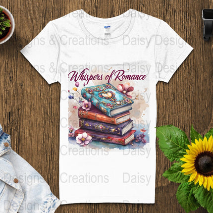 Romance Books T-Shirt Design, Book Lover Gift, Floral T-Shirt, Digital Download, T-Shirt Design, PNG File, Apparel Design - Daisy Designs & Creations, LLC