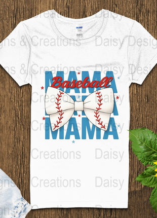 Baseball Mama T-Shirt Design PNG, Bow Baseball, Sports Mom Shirt, Trendy Mama Shirt, Baseball Lover T-Shirts, Digital Download - Daisy Designs & Creations, LLC