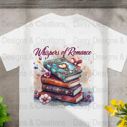 Romance Books T-Shirt Design, Book Lover Gift, Floral T-Shirt, Digital Download, T-Shirt Design, PNG File, Apparel Design - Daisy Designs & Creations, LLC