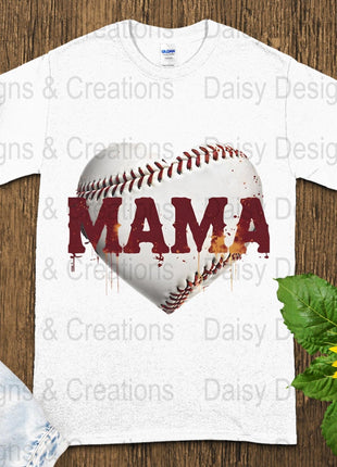 Baseball Mama T Shirts, Baseball Mom PNG, Sports Mom, Heart Baseball, Mama Design, Baseball Lovers, Digital Download For Apparel - Daisy Designs & Creations, LLC