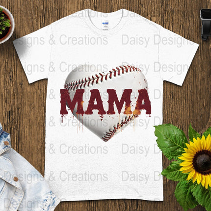 Baseball Mama T Shirts, Baseball Mom PNG, Sports Mom, Heart Baseball, Mama Design, Baseball Lovers, Digital Download For Apparel - Daisy Designs & Creations, LLC