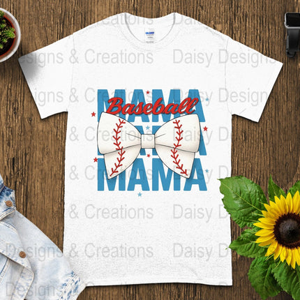 Baseball Mama T-Shirt Design PNG, Bow Baseball, Sports Mom Shirt, Trendy Mama Shirt, Baseball Lover T-Shirts, Digital Download - Daisy Designs & Creations, LLC