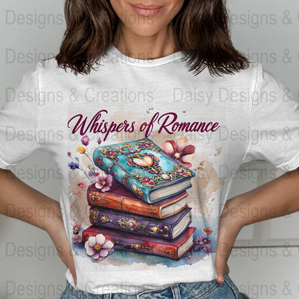 Romance Books T-Shirt Design, Book Lover Gift, Floral T-Shirt, Digital Download, T-Shirt Design, PNG File, Apparel Design - Daisy Designs & Creations, LLC
