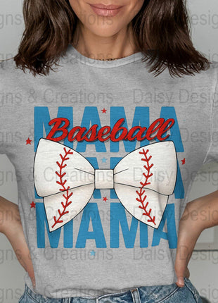 Baseball Mama T-Shirts PNG, Sports Mom T-Shirts, Baseball Bow, Digital Download, T-Shirts Design, Gift for Baseball Lover - Daisy Designs & Creations, LLC