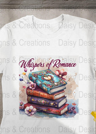 Romance Books T-Shirt Design, Book Lover Gift, Floral T-Shirt, Digital Download, T-Shirt Design, PNG File, Apparel Design - Daisy Designs & Creations, LLC