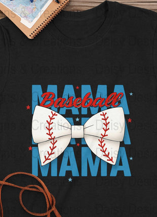 Baseball Mama T-Shirt Design PNG, Bow Baseball, Sports Mom Shirt, Trendy Mama Shirt, Baseball Lover T-Shirts, Digital Download - Daisy Designs & Creations, LLC