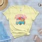Road Trip T-Shirts, Happiness is a Road Trip Design, VW Bus, Floral Van, Colorful T-Shirts, Summer Trip, Vacation Mode - Daisy Designs & Creations, LLC