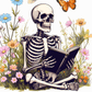 Skeleton Reading T-Shirts, Floral T-Shirts Design, Butterfly T-Shirts, Funny T-Shirts, PNG Download, Digital File For Shirts, DIY Apparel - Daisy Designs & Creations, LLC