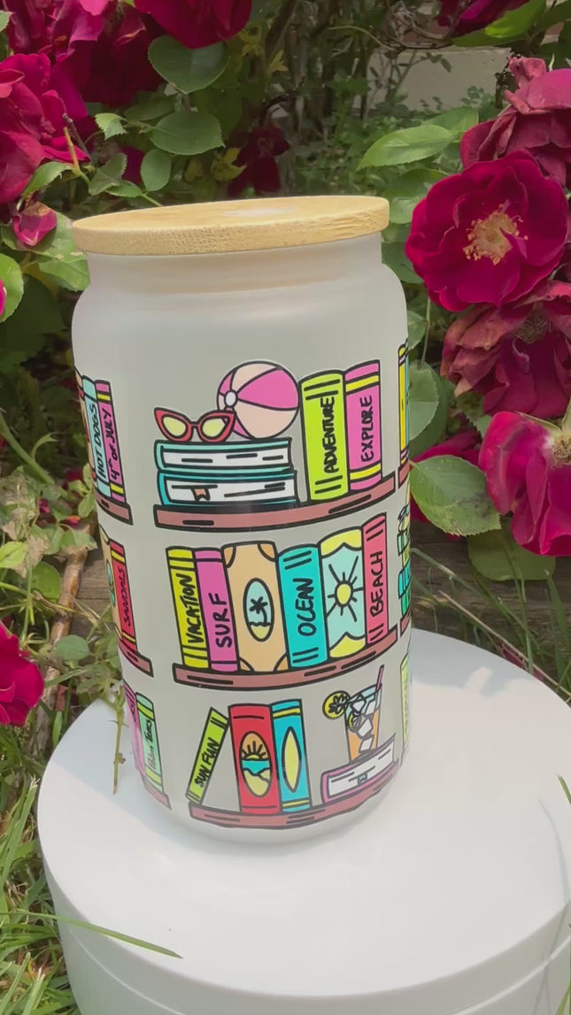 Sippin’ Through Summer – Bookshelf Glass for Book Lovers