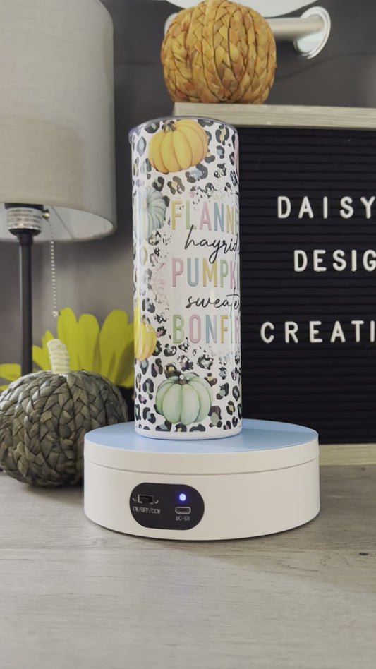 20 oz Tumbler- Flannels, Hayrides, Pumpkins, Sweaters, and Bonfires.